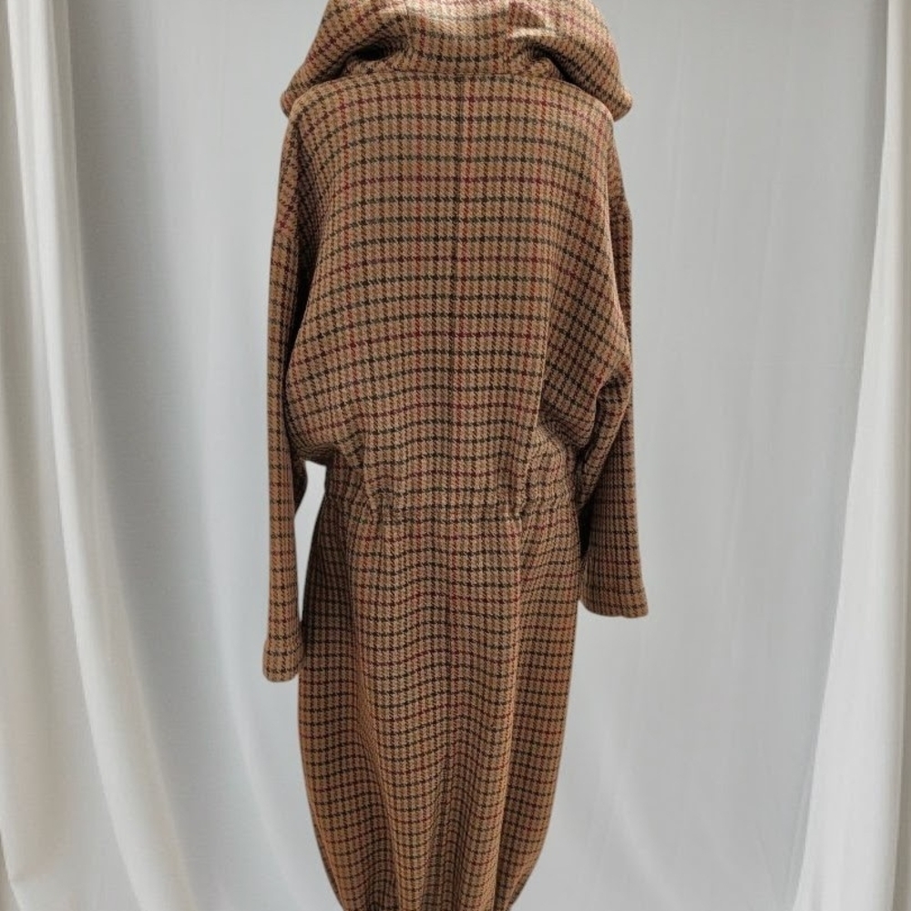 Statement Piece Italian Oversized Plaid Wool Coat - Picture 7 of 9